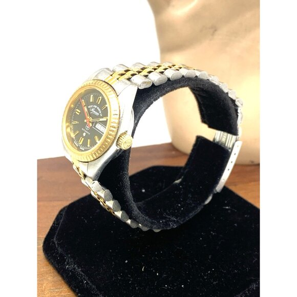 West End Women's Watch Vintage Swiss Automatic Black Dial Two Tone Steel 26mm - Picture 12 of 12